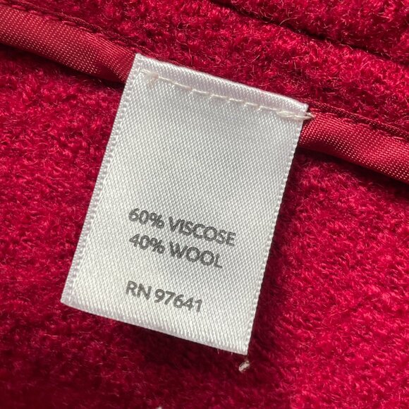 J. Jill Blazer Jacket Red Wool blend Short Cardigan Notch Lapel-XS - Picture 7 of 11